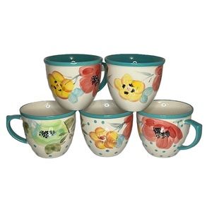 5 Pioneer Woman vintage Bloom 16oz mugs